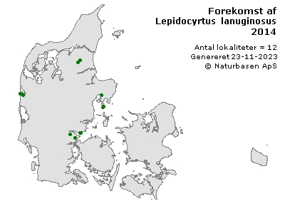 Lepidocyrtus lanuginosus - udbredelseskort