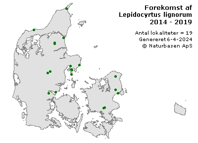 Lepidocyrtus lignorum - udbredelseskort
