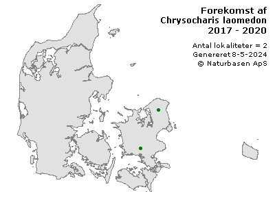 Chrysocharis laomedon - udbredelseskort