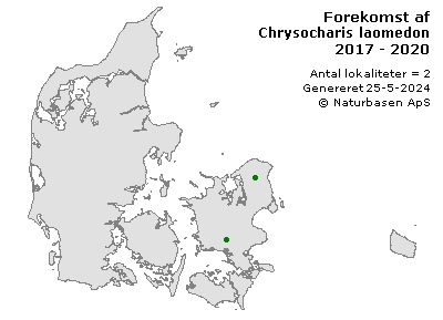 Chrysocharis laomedon - udbredelseskort