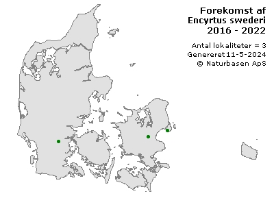 Encyrtus swederi - udbredelseskort
