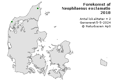 Neophilaenus exclamationis - udbredelseskort