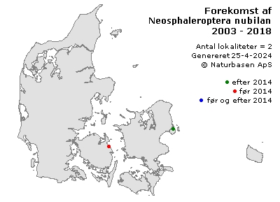 Neosphaleroptera nubilana - udbredelseskort