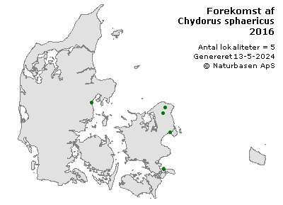 Chydorus sphaericus - udbredelseskort