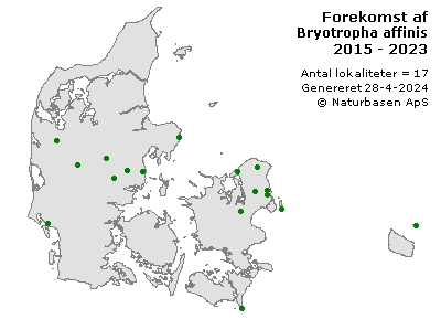 Bryotropha affinis - udbredelseskort