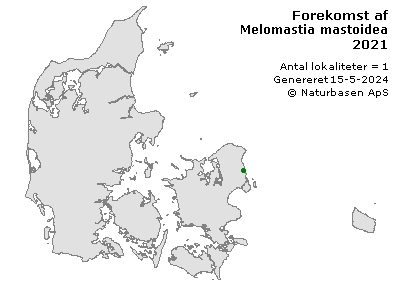 Melomastia mastoidea - udbredelseskort