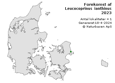 Leucocoprinus ianthinus - udbredelseskort