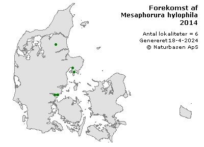 Mesaphorura hylophila - udbredelseskort