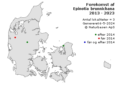 Epinotia brunnichana - udbredelseskort