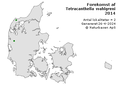 Tetracanthella wahlgreni - udbredelseskort