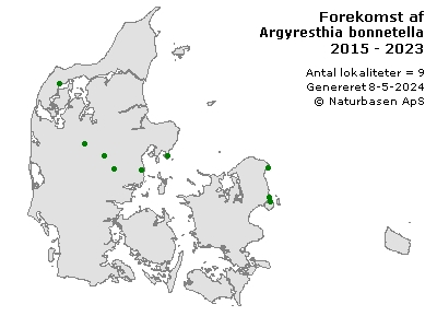 Argyresthia bonnetella - udbredelseskort