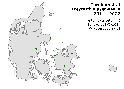 Argyresthia pygmaeella - udbredelseskort