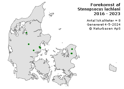 Stenopsocus lachlani - udbredelseskort