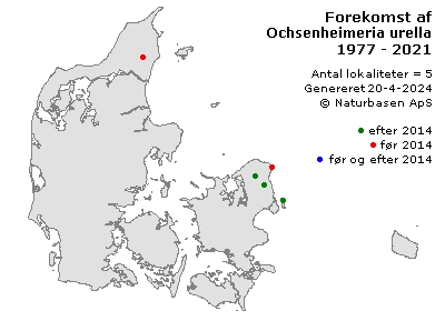 Ochsenheimeria urella - udbredelseskort