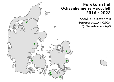 Ochsenheimeria vacculella - udbredelseskort