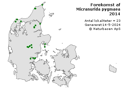 Micranurida pygmaea - udbredelseskort