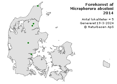 Micraphorura absoloni - udbredelseskort