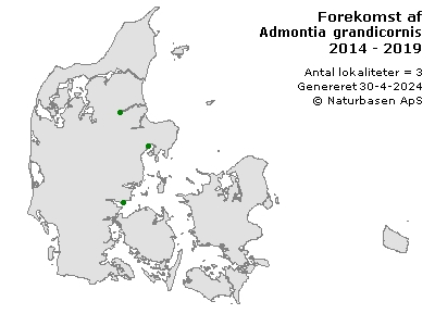 Admontia grandicornis - udbredelseskort