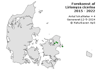 Liriomyza cicerina - udbredelseskort