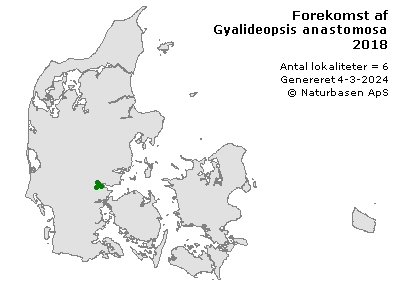 Gyalideopsis anastomosans - udbredelseskort