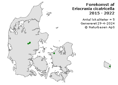 Eriocrania cicatricella - udbredelseskort