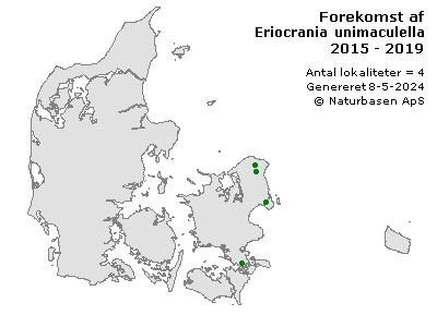 Eriocrania unimaculella - udbredelseskort