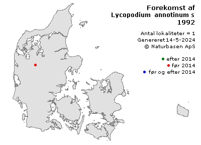 Lycopodium annotinum ssp. annotinum - udbredelseskort