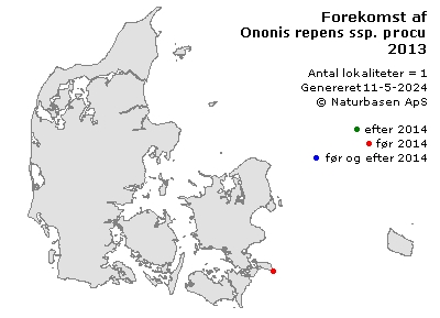 Ononis repens ssp. procurrens - udbredelseskort