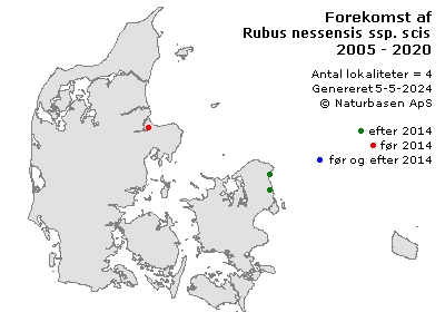 Rubus nessensis ssp. scissoides - udbredelseskort