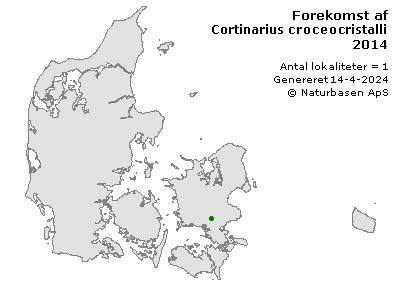 Cortinarius croceocristallinus var. alneti - udbredelseskort