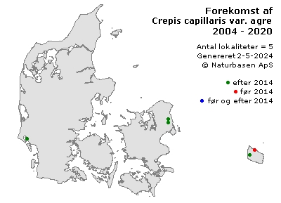 Crepis capillaris var. agrestis - udbredelseskort