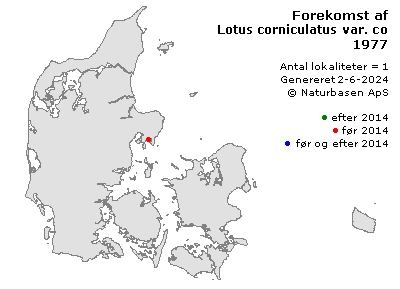 Lotus corniculatus var. corniculatus - udbredelseskort