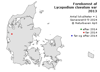 Lycopodium clavatum var. clavatum - udbredelseskort