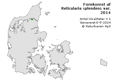 Reticularia splendens var. jurana - udbredelseskort