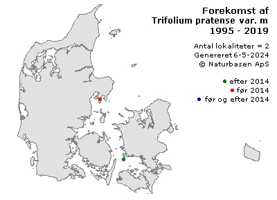 Trifolium pratense var. maritimum - udbredelseskort