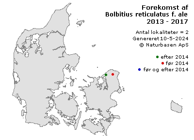 Bolbitius reticulatus f. aleuriatus - udbredelseskort