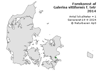 Galerina vittiformis f. tetraspora - udbredelseskort