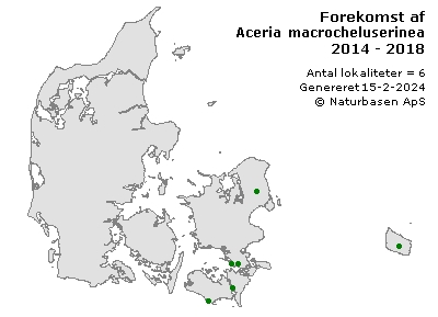 Aceria macrocheluserinea - udbredelseskort
