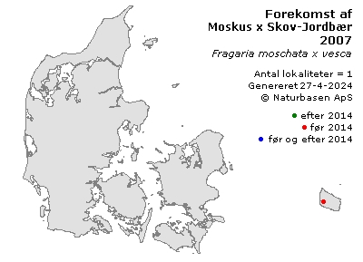 Moskus x Skov-Jordbær - udbredelseskort