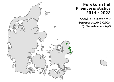 Phomopsis stictica - udbredelseskort