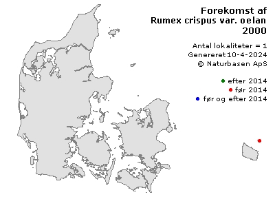 Rumex crispus var. oelandicus - udbredelseskort
