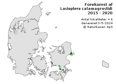 Lasioptera calamagrostidis - udbredelseskort