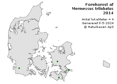 Mermessus trilobatus - udbredelseskort