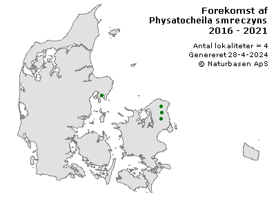 Physatocheila smreczynskii - udbredelseskort
