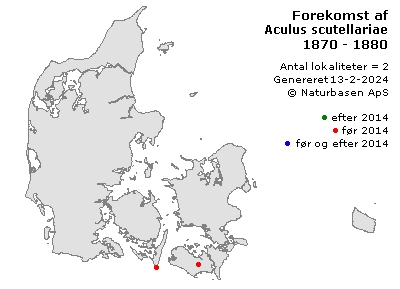 Aculus scutellariae - udbredelseskort