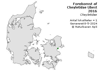 Cheyletidae Ubest - udbredelseskort