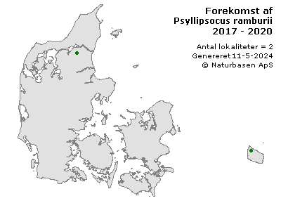 Psyllipsocus ramburii - udbredelseskort