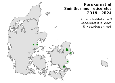 Sminthurinus reticulatus - udbredelseskort