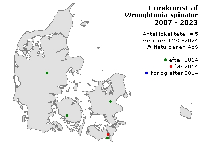 Wroughtonia spinator - udbredelseskort