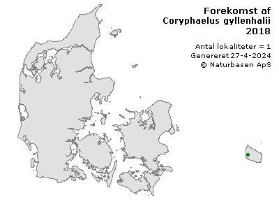 Coryphaelus gyllenhalii - udbredelseskort